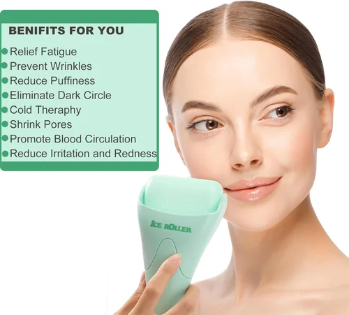 Miniatura 2 de Paquete de 2 rodillos de hielo para masaje facial y corporal, rodillo facial para el cuidado de la piel para reducir las arrugas y la hinchazón