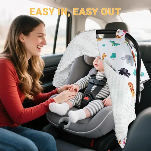 Miniatura 6 de Metplus Funda para asiento de coche 2 en 1 para bebé, toldo para asiento de coche para bebés, funda de lactancia multiuso para mamá, fundas