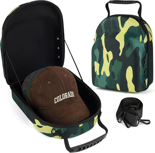 Miniatura 17 de GERMUN Funda rígida para gorra de béisbol, funda de viaje con correa ajustable para el hombro, funda para 12 gorras de béisbol, perfecta para viajes