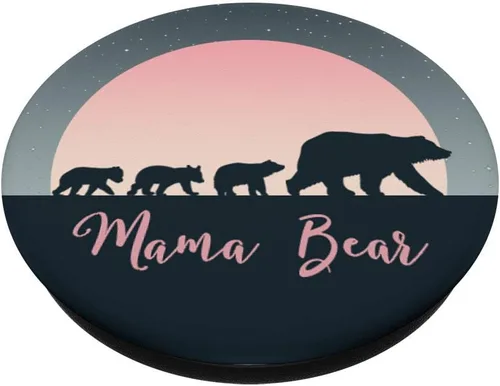Miniatura 2 de Mama Bear Pop Socket 3 Cubs Pink Moon Stars Mothers Day - PopSockets Grip and Stand for Phones and Tablets