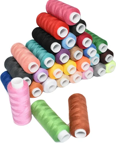 Miniatura 5 de Kits de hilos de coser de poliéster 30 carretes de 250 yardas por carrete para coser a máquina a mano (30 colores)