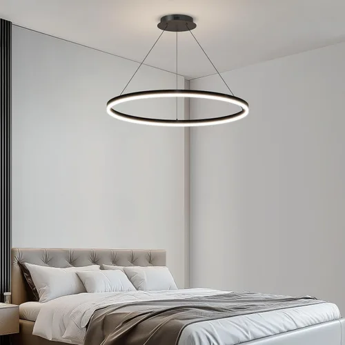 Miniatura 7 de Mikeru Lámpara LED moderna, lámpara colgante de techo con control remoto de 3000 a 6500 K, luz de temperatura de color ajustable para sala de estar