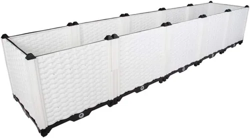 Miniatura 2 de Hershii Kits de cama elevada de jardín, contenedores rectangulares de plástico para plantas profundas, para interiores y exteriores, verduras, Blanco