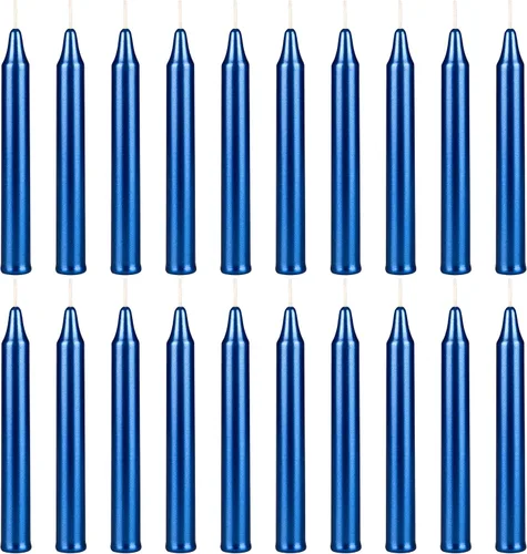Miniatura 37 de SRG 40 mini velas cónicas color azul claro sin perfume, 4 pulgadas de alto x 1/2 pulgada de diámetro, ideal para lanzar campanadas, rituales