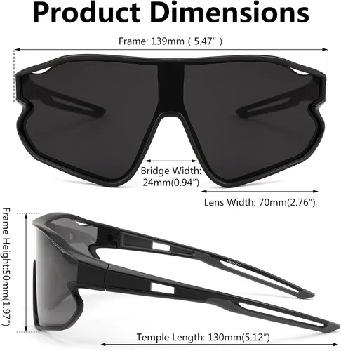 Miniatura 6 de FEISEDY Gafas de sol unisex para jóvenes, gafas de sol de béisbol y tenis, UV400 deportivas para niños y niñas, pantallas de ciclismo B4064