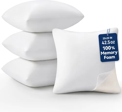 Miniatura 17 de AM AEROMAX 18x18 Inch Memory Foam Pillow Insert, Firm & Fluffy Square Throw Pillow for Couch and Bed, Premium Decorative Stuffer, Heavy Duty &