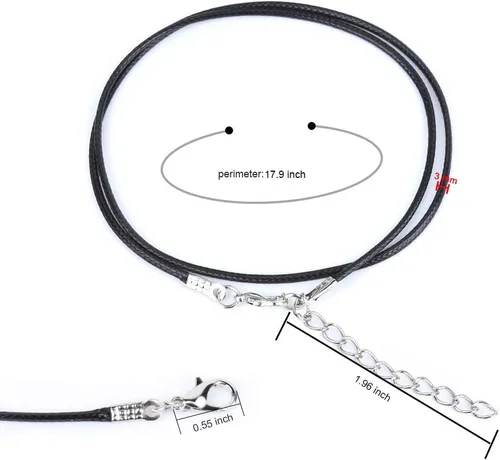 Miniatura 2 de YGDZ - 100 cadenas enceradas de 0.059 in con cierre a granel para collares y joyas, color negro