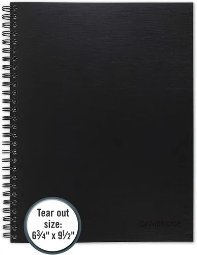 Miniatura 6 de Cambridge Notebook, legal gobernado, 6-1 / 2 "x 9-1 / 2", cable, negro, paquete de 2 (73599)