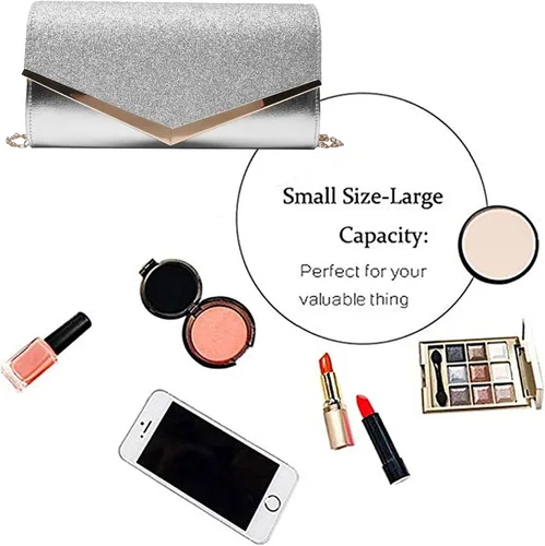 Miniatura 7 de Bolso de mano de noche con purpurina brillante para mujer, bolso de cadena para boda, fiesta de graduación, regalo para mamá, esposa, novia