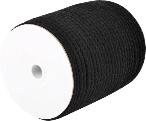 Miniatura 10 de CAQUBO Cuerda de Macramé de Algodón Trenzado de 4 mm, 157 Metros, Color Blanco, Hilo de Macramé para Manualidades, Cuerda de Macramé Suave, Cordón