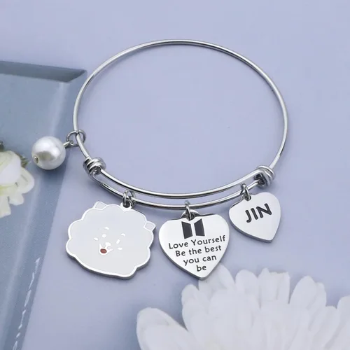 Miniatura 4 de CWXLGH Kpop Army Gifts Love Yourself Be The Best You Can Be Bracelet Inspirational Gift Star Lover Jewelry Star Fans Gift Music Lover Gifts
