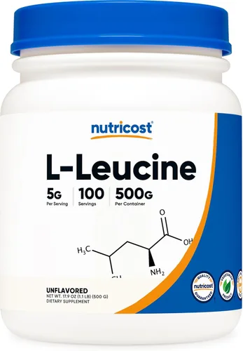 Nutricost - Polvo de L-Leucina Pura, 17.6 onzas (500 gramos)