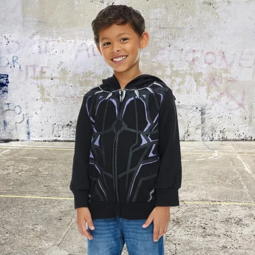 Miniatura 3 de Marvel Sudadera con capucha y cremallera de forro polar para cosplay de Avengers Black Panther para niños pequeños