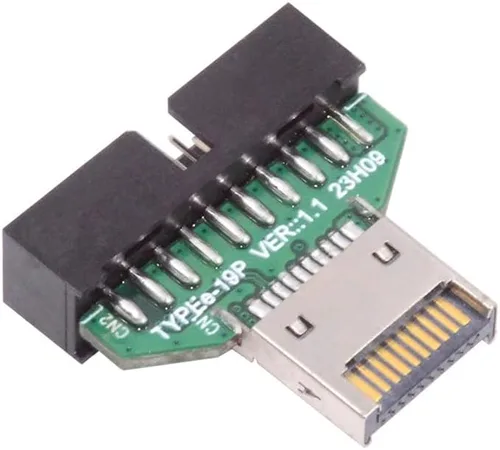 Miniatura 15 de Puertos duales USB 3.1 tipo C USB-C hembra a USB 2.0 placa madre 9pin 10pin adaptador de cabecera PCBA 480Mbps