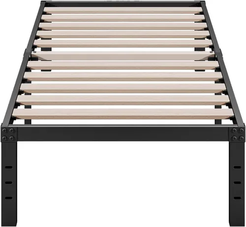 Miniatura 10 de ZIYOO Base de cama individual, listones de madera de 3 pulgadas de ancho con soporte de 2500 libras para colchón, 16 pulgadas de alto, no necesita