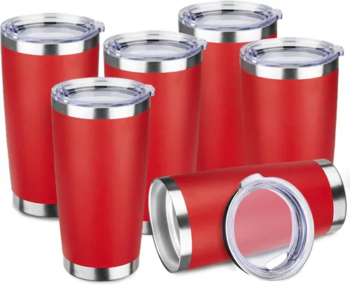 Miniatura 42 de StarSpeed Vaso de 20oz a granel con tapa, acero inoxidable de doble pared aislada al vacío, taza de café con recubrimiento de polvo para bebidas