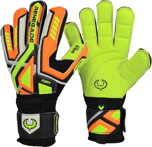 Renegade GK Fury - Guantes de portero de alto rendimiento, protección antimicrobiana (tallas 6-11, 7 estilos, nivel 4), protectores de dedo Pro-Tek