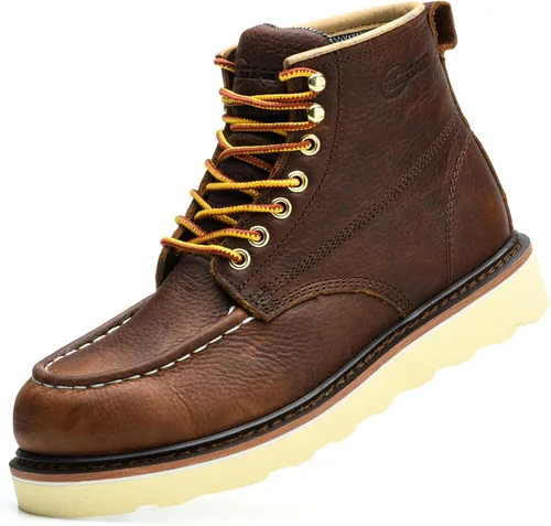 Miniatura 4 de Botas de trabajo para hombre - Botas de trabajo de 6 pulgadas con punta de cuña suave, Botas de trabajo impermeables para hombre