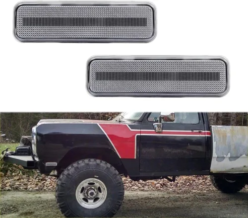 Miniatura 16 de Compatible con 1971-1993 Dodge RAM Charger D100 D150 D250 D350 Plymouth Pickup Truck Luces de Marcador Lateral del Parachoques Delantero Lente Lente