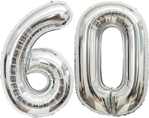 Miniatura 13 de Globos de 0 números plateados 0 globos de número 40 pulgadas número 0 globos de aluminio Mylar
