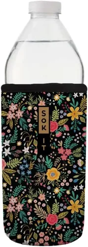 Miniatura 61 de Sok It BotlSok Funda para botella de agua con cubierta de neopreno aislante (Floral abstracto, se ajusta a CamelBak o Nalgene de 12 onzas)