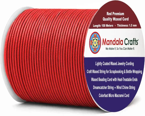 Miniatura 45 de Cuerda Mandala Crafts 0.03 pulgadas 109 yardas para hacer joyería, artesanía, macramé, cuerda de algodón encerado Negro