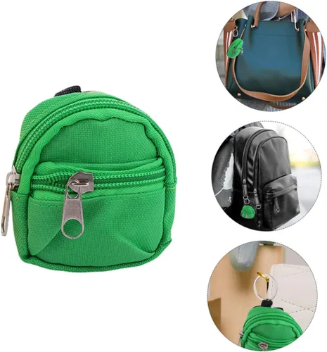 Miniatura 2 de 1 juego de mini mochila, monedero, llaveros con cremallera, bolsas de cambio, lindo mini bolso llavero colgante para llaves y artículos esenciales