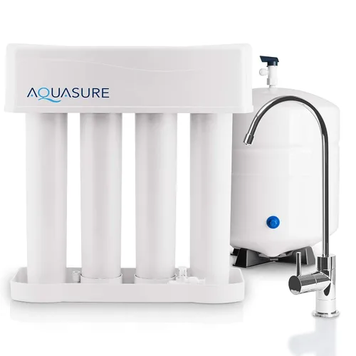 Aquasure Premier - Sistema de purificación de filtración por ósmosis inversa de 4 etapas para debajo del fregadero, elimina el 99% de los