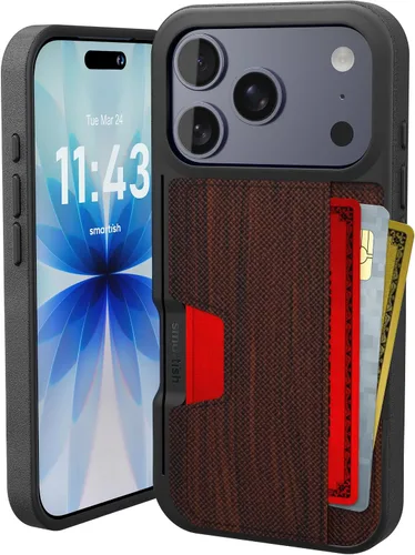 Miniatura 58 de Smartish Funda tipo cartera para iPhone 13 Pro – Wallet Slayer Vol. 2 [delgada + protectora] tarjetero con función atril - Azul sobre verde Blues