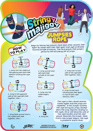 Miniatura 3 de 2CHILL Chinese Jump Rope (Pack) Elastic Skipping Rope Game for Kids & Adults Colorful Stretchy Jump Rope for Kids, Girls and Boys. Party Favor.