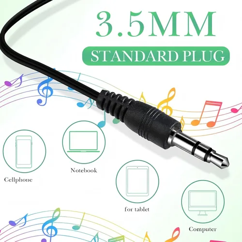 Miniatura 4 de Kanayu Paquete de 100 auriculares con cable a granel para aulas, auriculares básicos para estudiantes, sin micrófono, con conector de 0.138 in