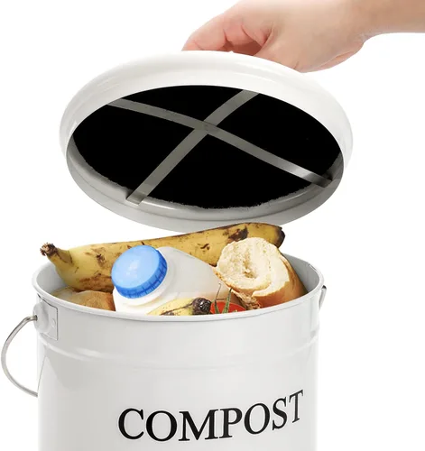 Miniatura 3 de AVLA Contenedor de compostaje para encimera de cocina, cubo de compostador de 1 galón, cubo de compostaje de residuos de alimentos, contenedor