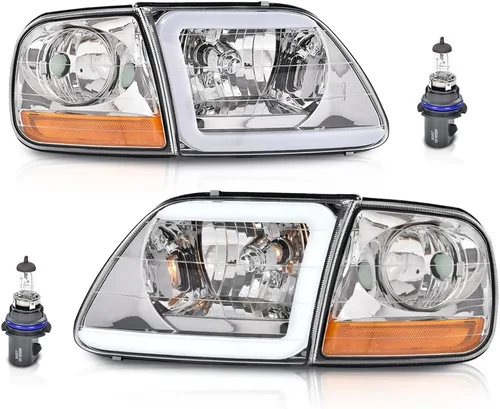 PIT66 Tira de luces LED DRL y luces de estacionamiento de esquina Compatible con Ford Expedition 1997-2002/Se ajusta a Ford F150 1998-2003/Se ajusta
