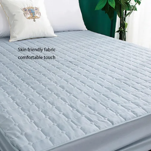 Miniatura 2 de Sábanas bajeras de cama tamaño Queen, acolchado, transpirable, impermeable, a prueba de orina, protector de colchón grueso antideslizante, color Gris