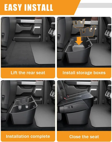 Miniatura 7 de KINGGERI Cajas de almacenamiento para debajo del asiento compatibles con Ford F-150 F150 SuperCrew Cab 2015-2026, Ford F-250 F-350 F-450 F-550 Super