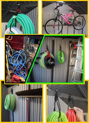 Miniatura 4 de Cordones para enganchar y colgar - Cordones de almacenamiento y organización - para colgar mangueras, cables, escaleras, bicicletas, herramientas