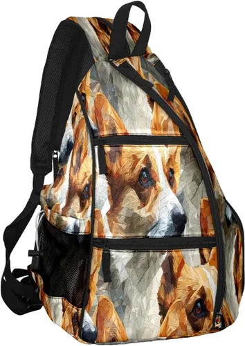 Miniatura 7 de Pickleball Backpack Corgi Brown for Women Men - Multi-Pocket Sports Bag with Shoe Compartment Versatile Tennis Bag & Gifts for Pickleball Lovers
