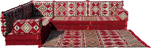 Miniatura 38 de arabicsofa Juego de sofás árabes tradicionales en forma de L - Sofás seccionales marroquíes - Asientos Majlis orientales para sala de estar
