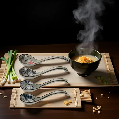 Miniatura 6 de 4 cucharas de sopa, cuchara de sopa de cerámica, juego de 4 cucharas de ramen japonesas, cuchara de sopa asiática, mango largo, perfecto