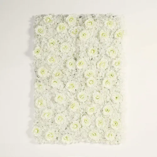 Miniatura 2 de Enova - Tapete de pared de flores artificiales de hortensias y rosas de 11 pies cuadrados, paquete de 4, telón de fondo de flores de follaje