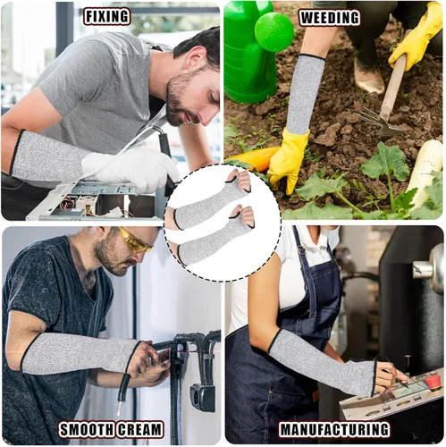 Miniatura 3 de Tyqour 2 fundas resistentes a los cortes, fundas protectoras de brazo suaves para piel fina y moretones, mangas de brazo de seguridad para morder