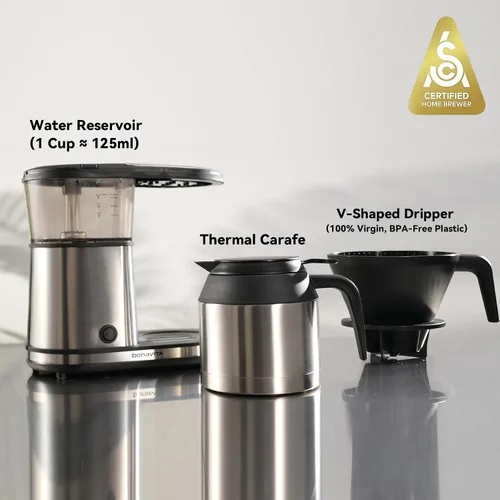 Miniatura 6 de Cafetera digital Bonavita BV1500TD para 5-tazas, acero inoxidable, BV1500TS, Acero inoxidable