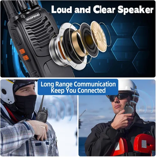 Miniatura 6 de Walkie Talkies de largo alcance para adultos, radios walkie talkies recargables con auriculares, radios de 2 vías, transceptor de mano UHF