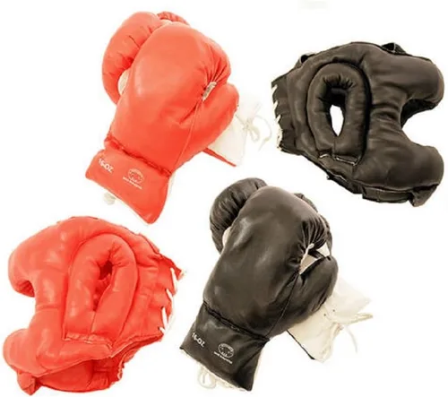 Guantes de boxeo de tamaño adulto y equipo de cabeza para entrenamiento con un compañero de Sparring Partner de 16 onzas (juego de dos) PVC pulido