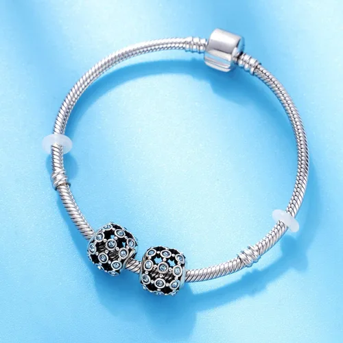 Miniatura 4 de Juego de dijes de océano, pulsera de plata de ley 925 con diseño de mantarrayas y dije calado en el centro de atención, regalo