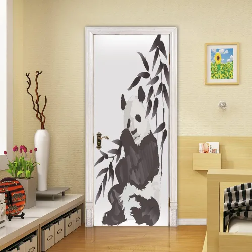 Miniatura 18 de Calcomanías 3D para puerta, murales para despegar y pegar, diseño de flores, papel tapiz para puerta, calcomanías autoadhesivas extraíbles de PVC