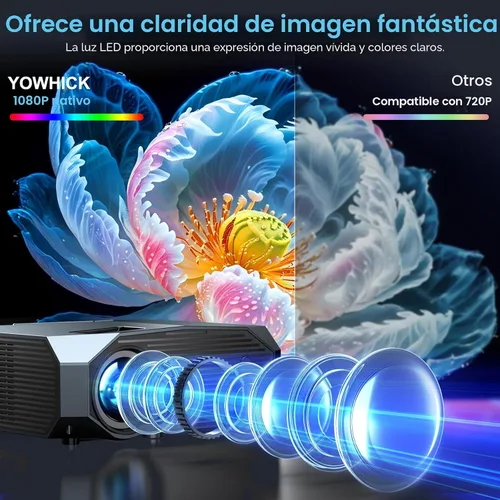 Miniatura 7 de [Compatible con Netflix/alto brillo] Proyector inteligente con WiFi 6 y Bluetooth 5.3, proyector de películas para exteriores 4K con Prime