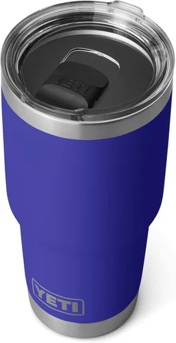 Miniatura 2 de YETI Rambler - Vaso aislado al vacío de acero inoxidable de 30 onzas con tapa MagSlider azul (Offshore Blue)
