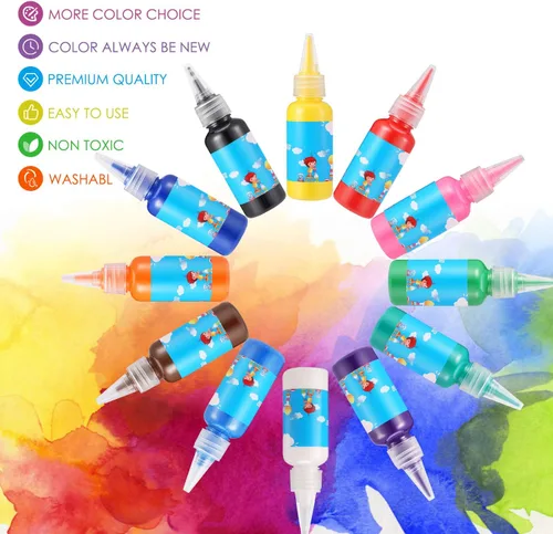 Miniatura 3 de Pintura para dedos, pintura de dedos para niños, pinturas de dedos no tóxicas para niños pequeños de 1 a 3 años, pinturas de dedos lavables