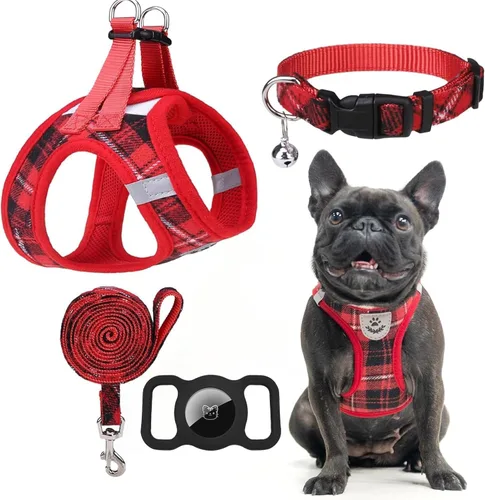 Miniatura 33 de EXPAWLORER Arnés Clásico de Plátanos para Cachorros - Juego de Arnés y Correa para Perros Pequeños - Juego de Collar y Correa para Perros con Azul